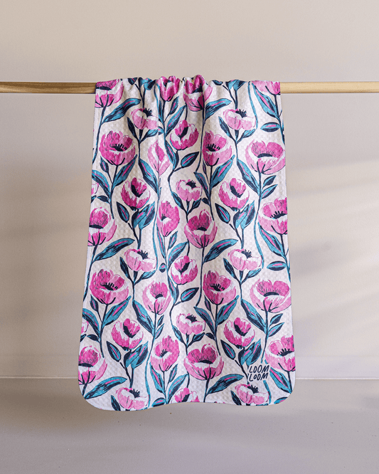 Pink Teal Flowers - Loom Loom