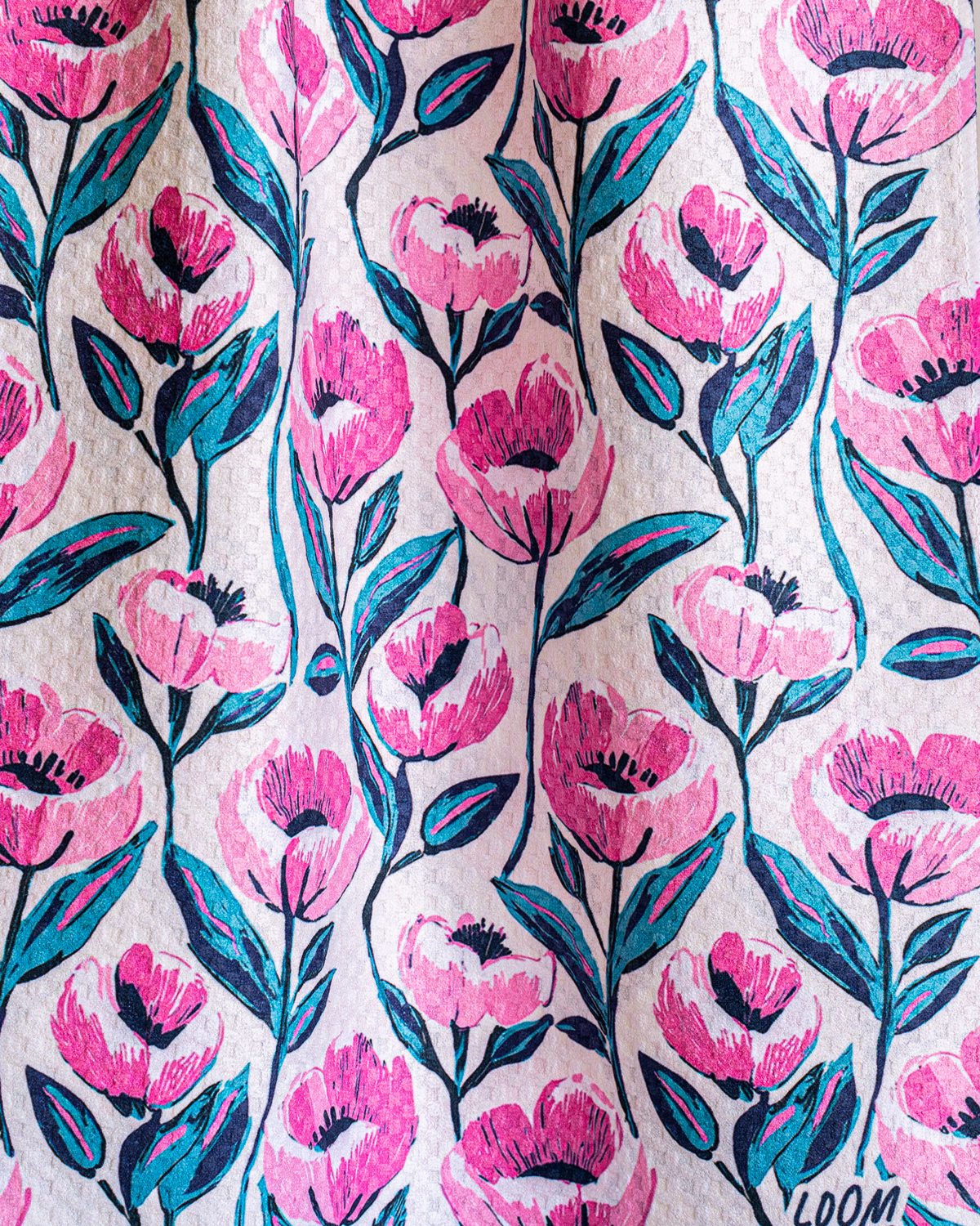 Pink Teal Flowers - Loom Loom