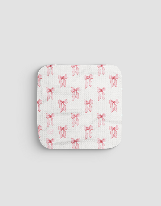 Watercolor Pink Bows Dishcloth