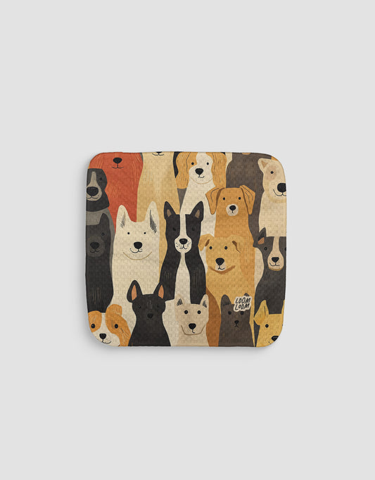 Puppy Crowd Dishcloth
