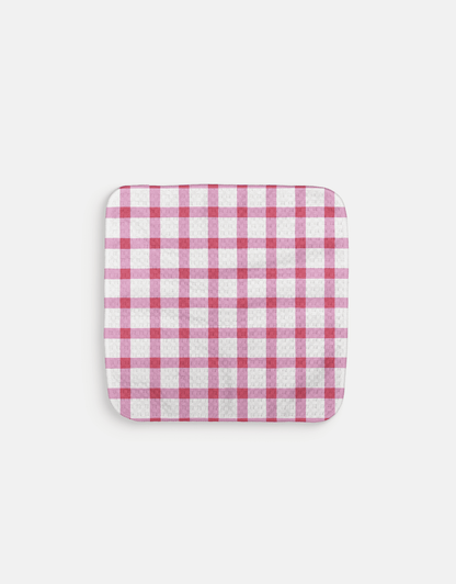 Raspberry Plaid Dishcloth - Loom Loom