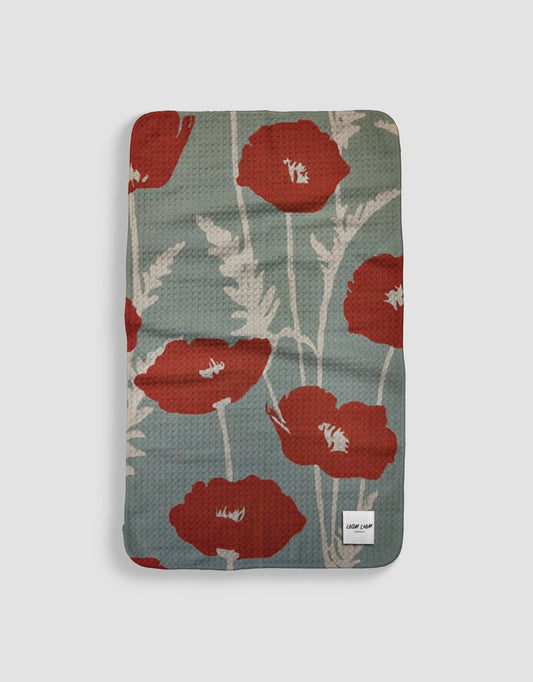 Red On Grey Floral - Loom Loom