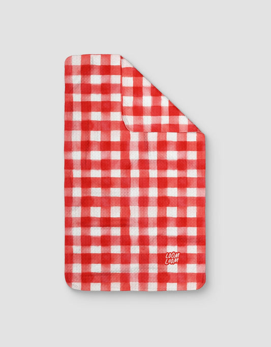 Red Watercolor Gingham - Loom Loom