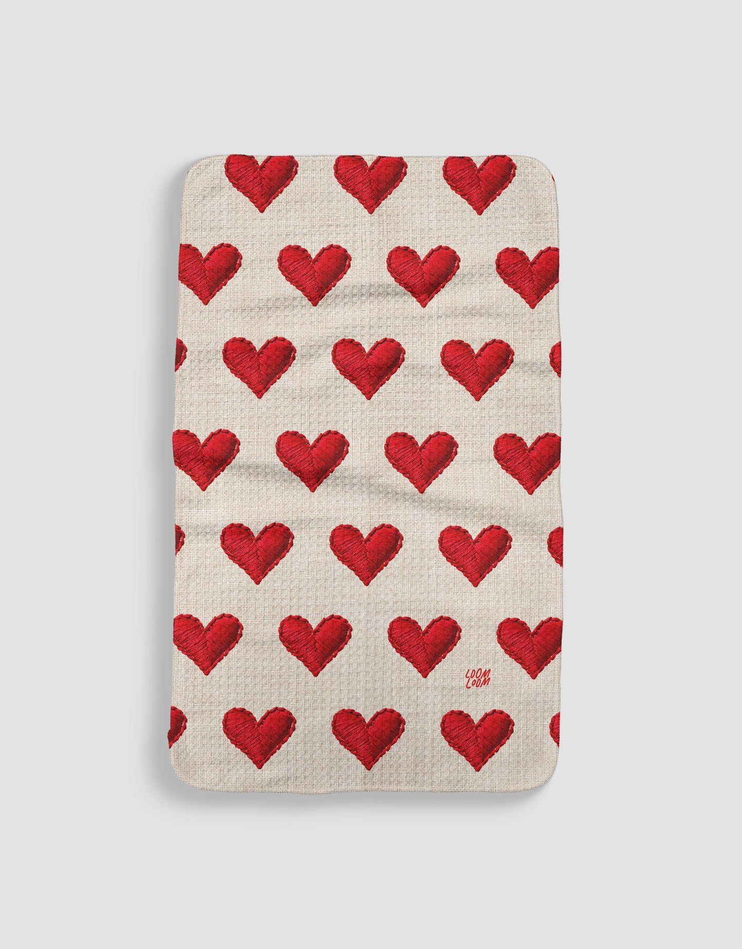 Embroidered Heart Rows