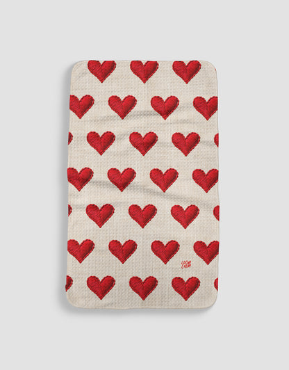 Embroidered Heart Rows