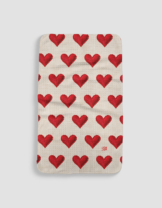 Embroidered Heart Rows