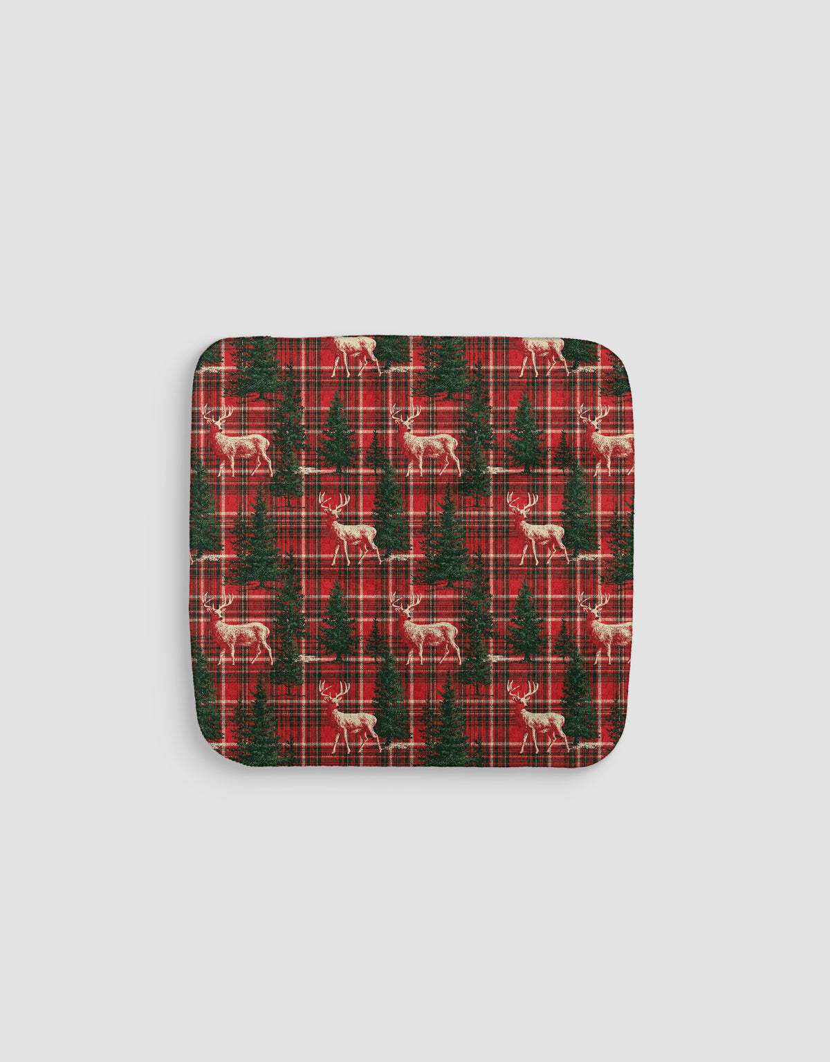Reindeer Plaid Dishcloth
