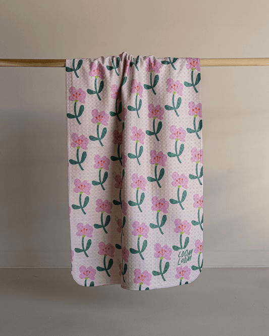 Repeating Pink Flowers - Loom Loom