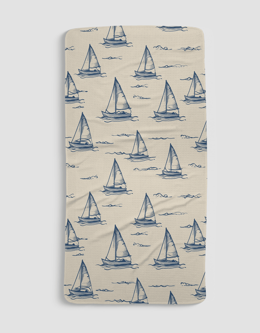 Sailboats Bath Towel - Loom Loom