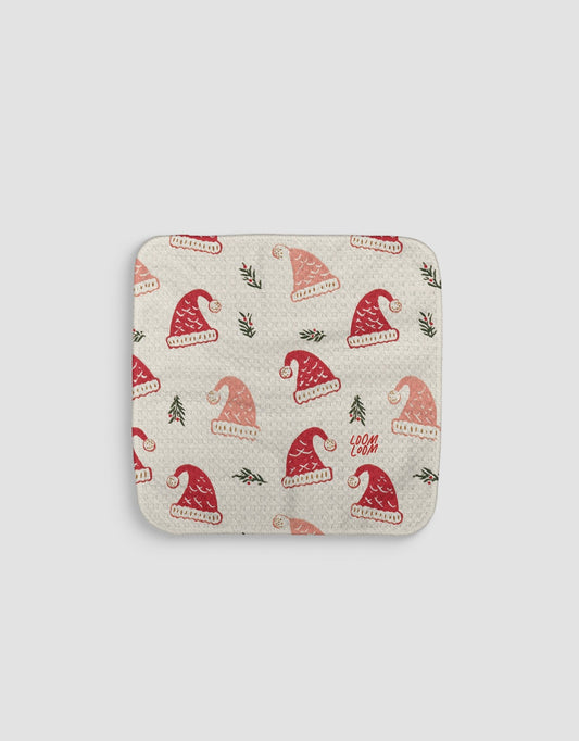 Santa Hats 2 Dishcloth - Loom Loom