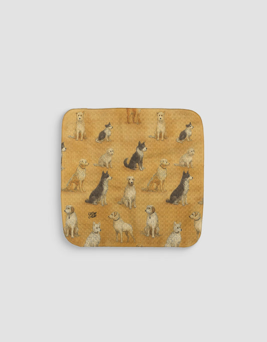 Shaggy Tan Dogs Dishcloth - Loom Loom