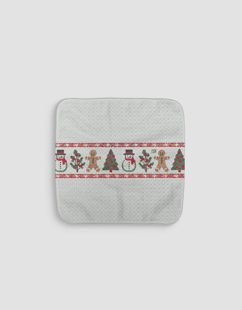 Snow & Gingerbread Men Dishcloth