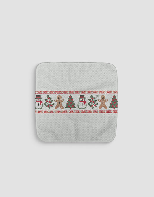 Snow & Gingerbread Men Dishcloth - Loom Loom