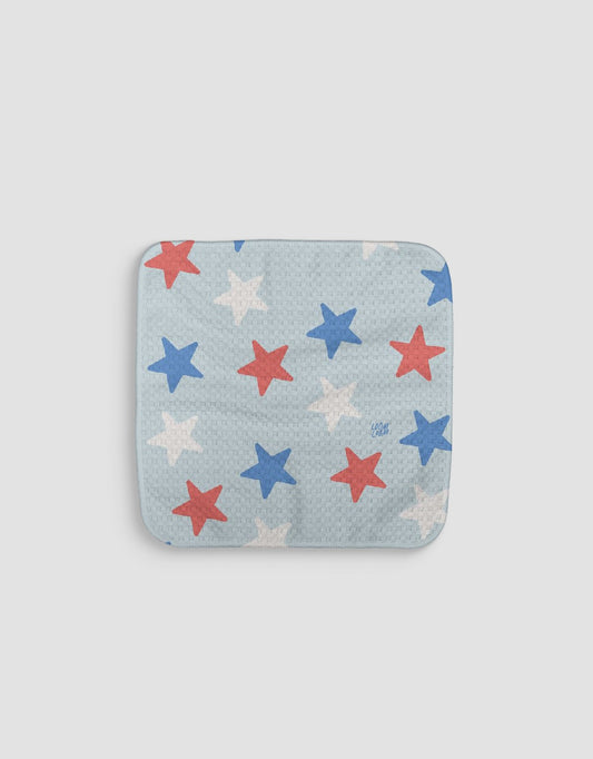 Stars On Light Blue Dishcloth - Loom Loom