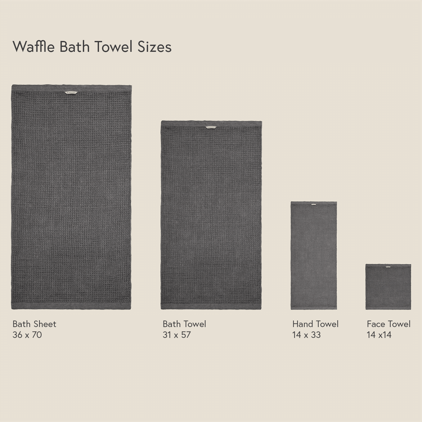 Tan Waffle Face Towel - Loom Loom