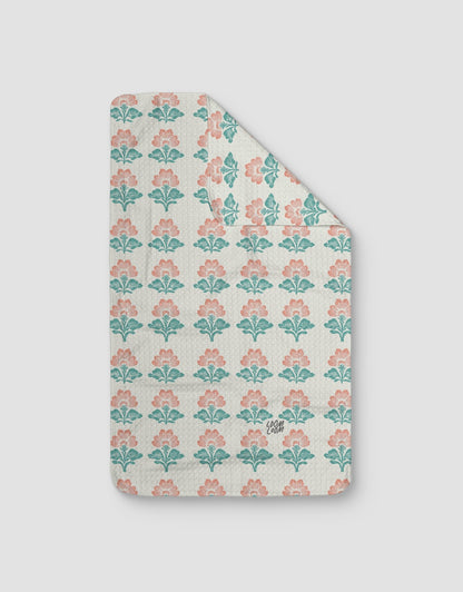 Teal Pink Flowers - Loom Loom
