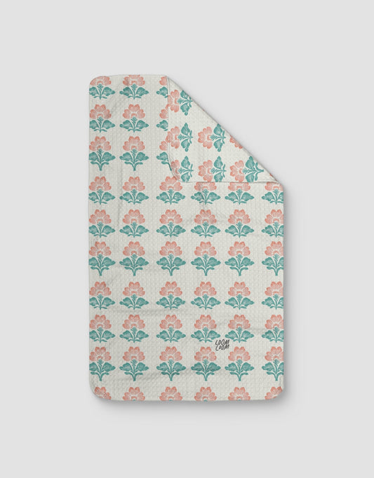 Teal Pink Flowers - Loom Loom