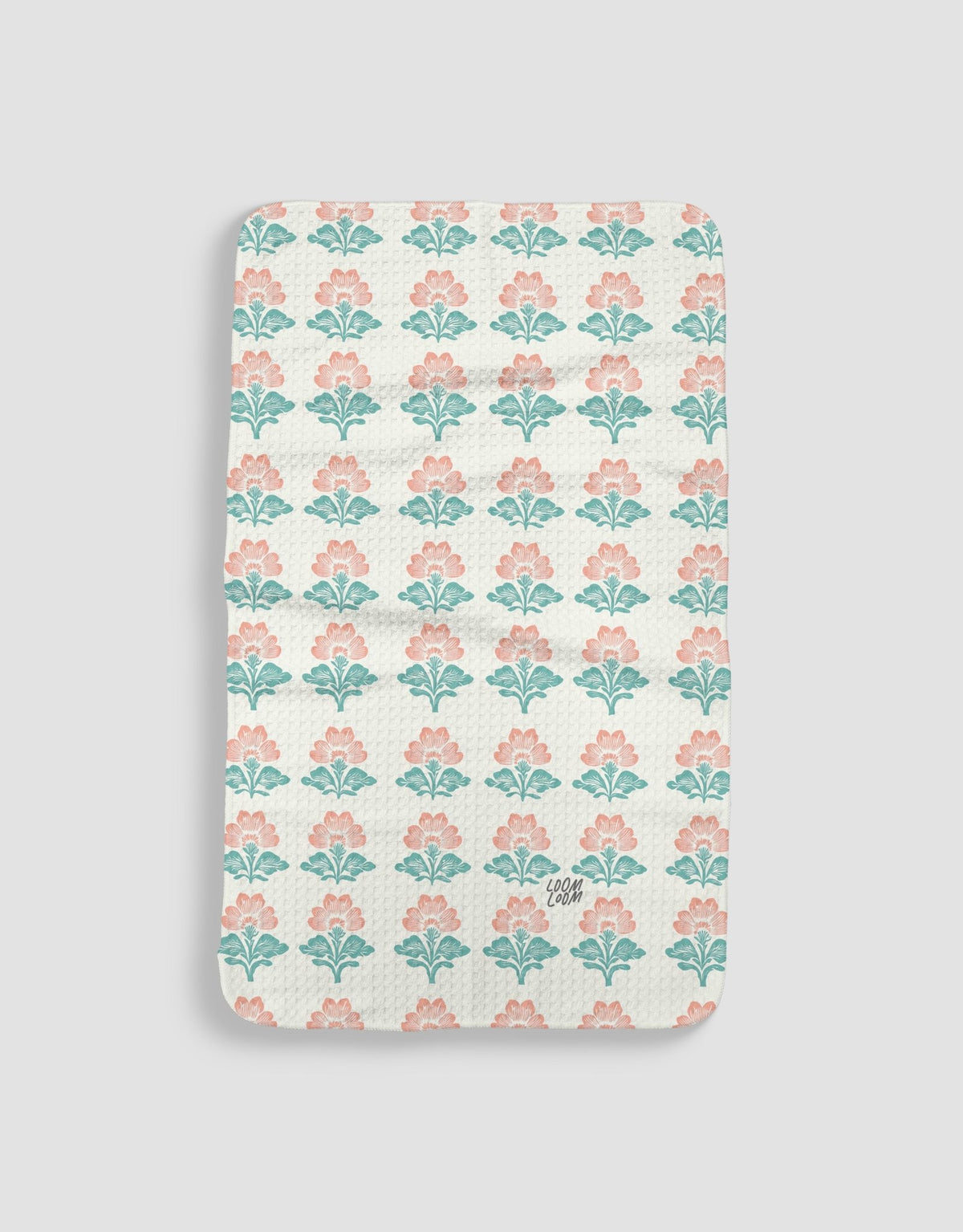 Teal Pink Flowers - Loom Loom