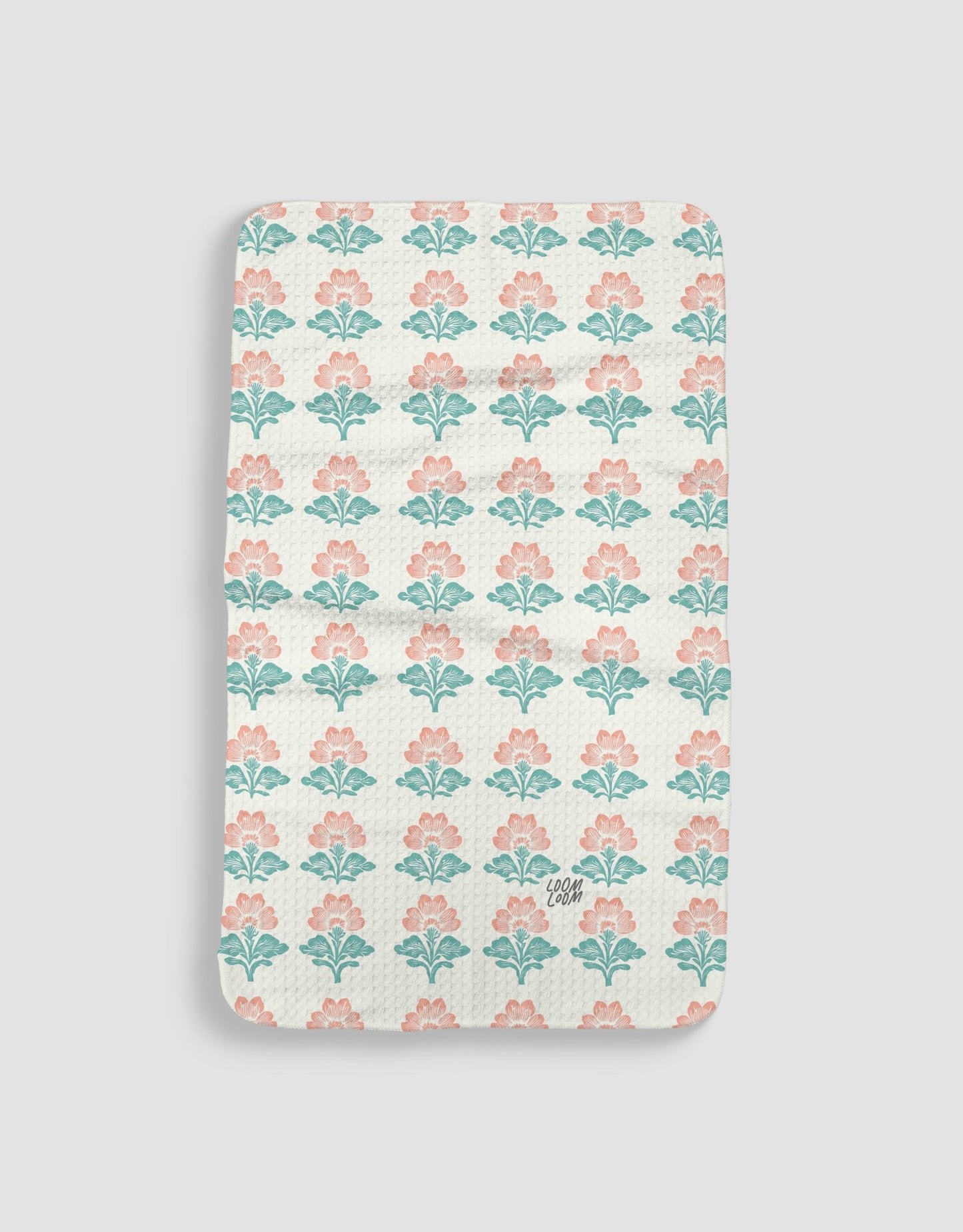 Teal Pink Flowers - Loom Loom