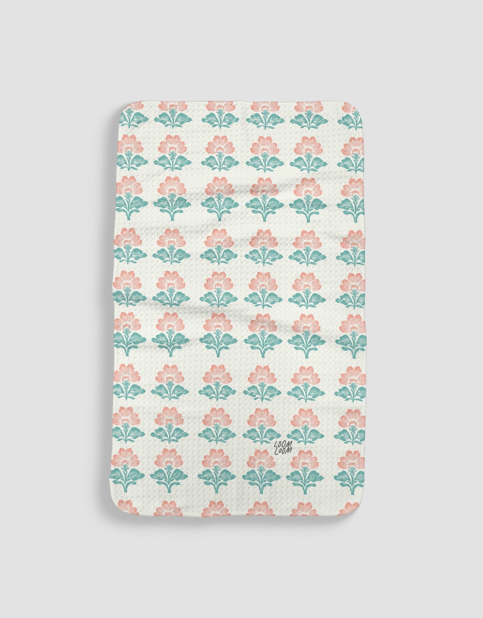Teal Pink Flowers - Loom Loom