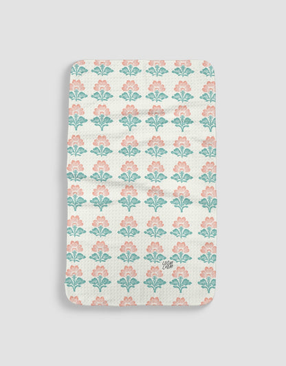 Teal Pink Flowers - Loom Loom