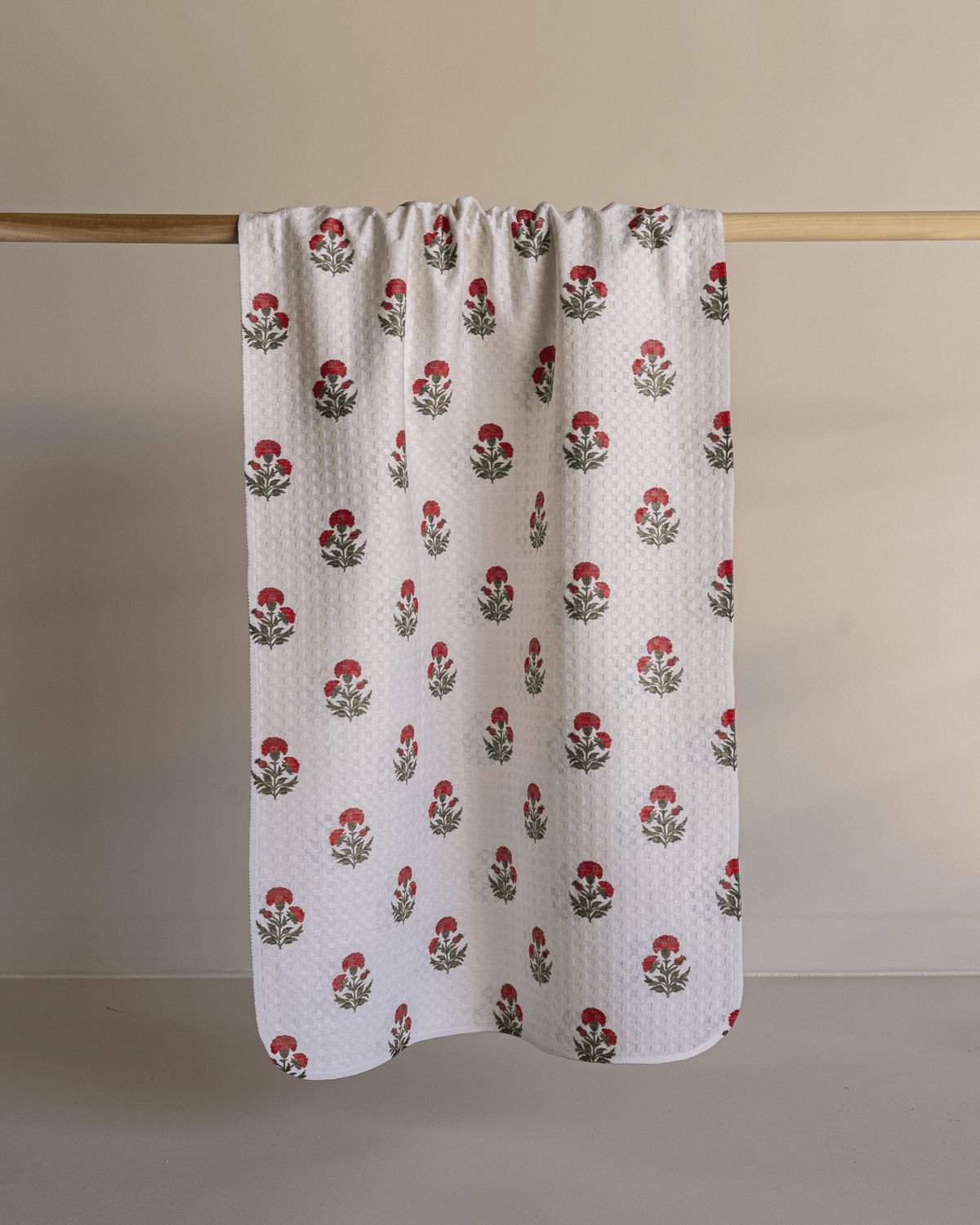 Valerie's Block Print Floral Red by MotherhoodMustHaves - Loom Loom
