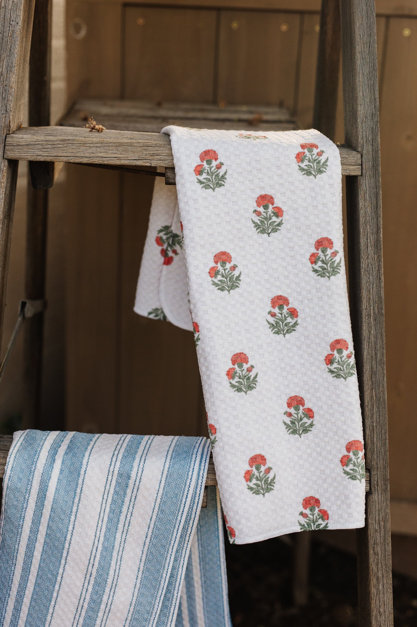 Valerie's Block Print Floral Red by MotherhoodMustHaves - Loom Loom