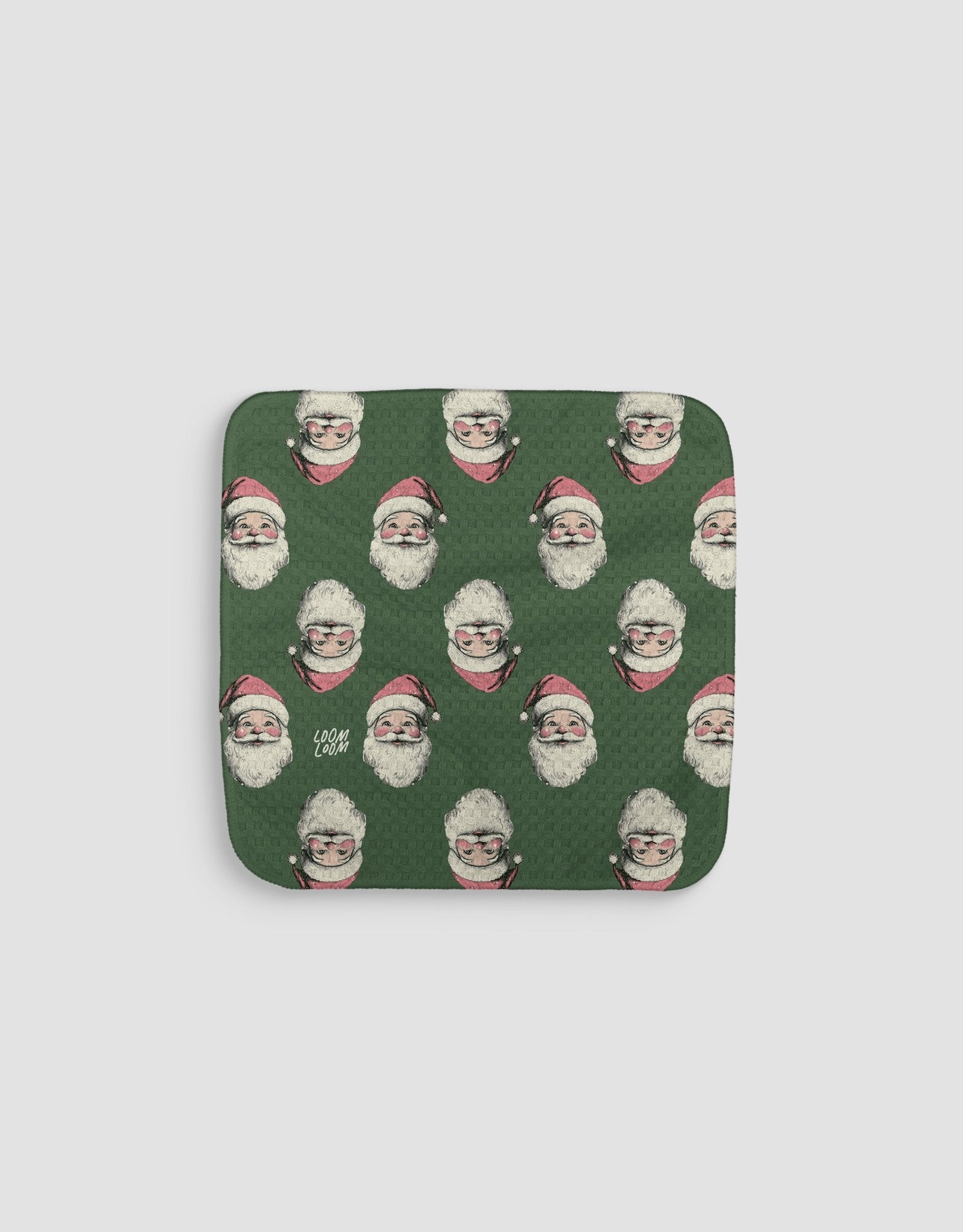 Vintage Santa Green Dishcloth - Loom Loom