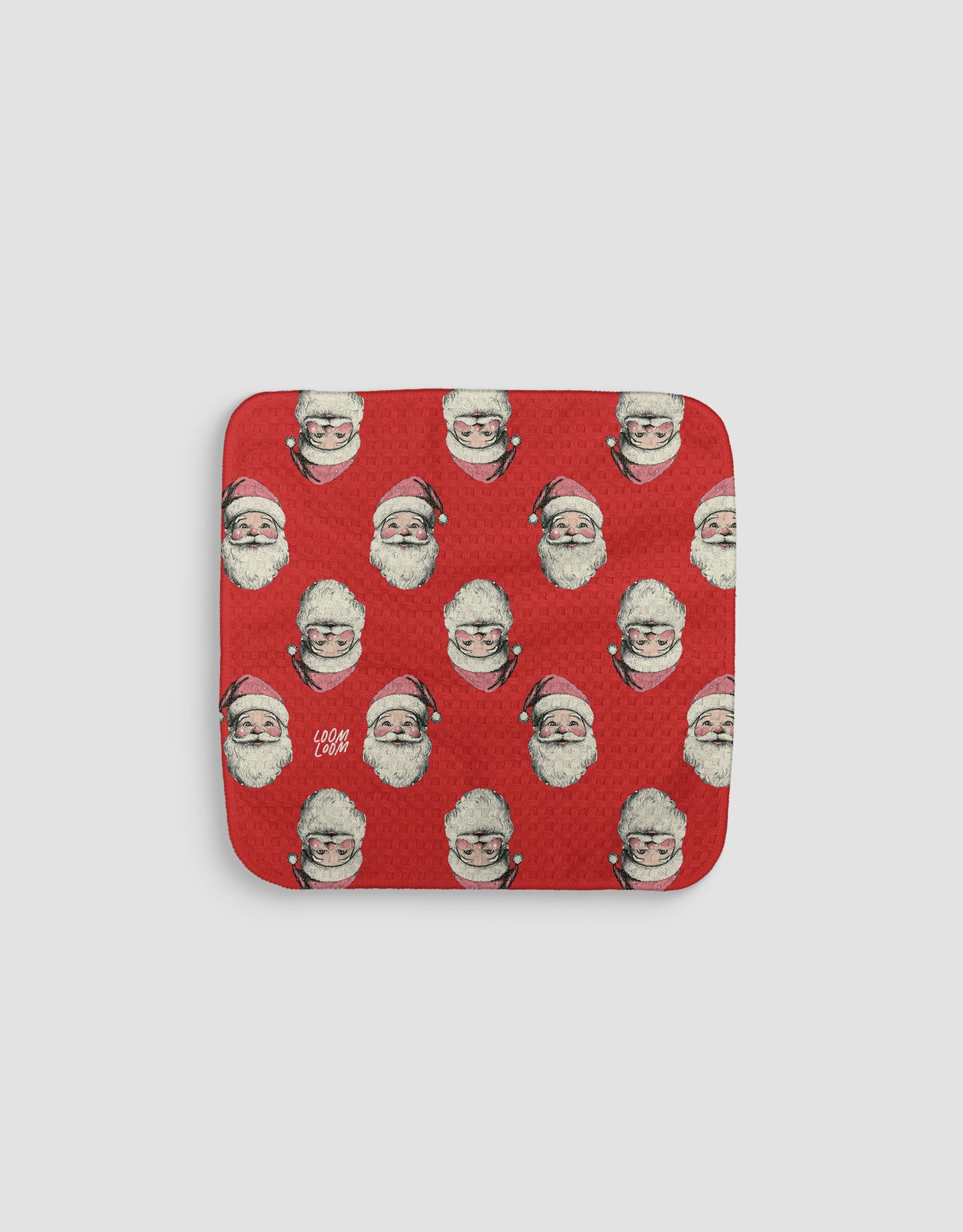 Vintage Santa Red Dishcloth