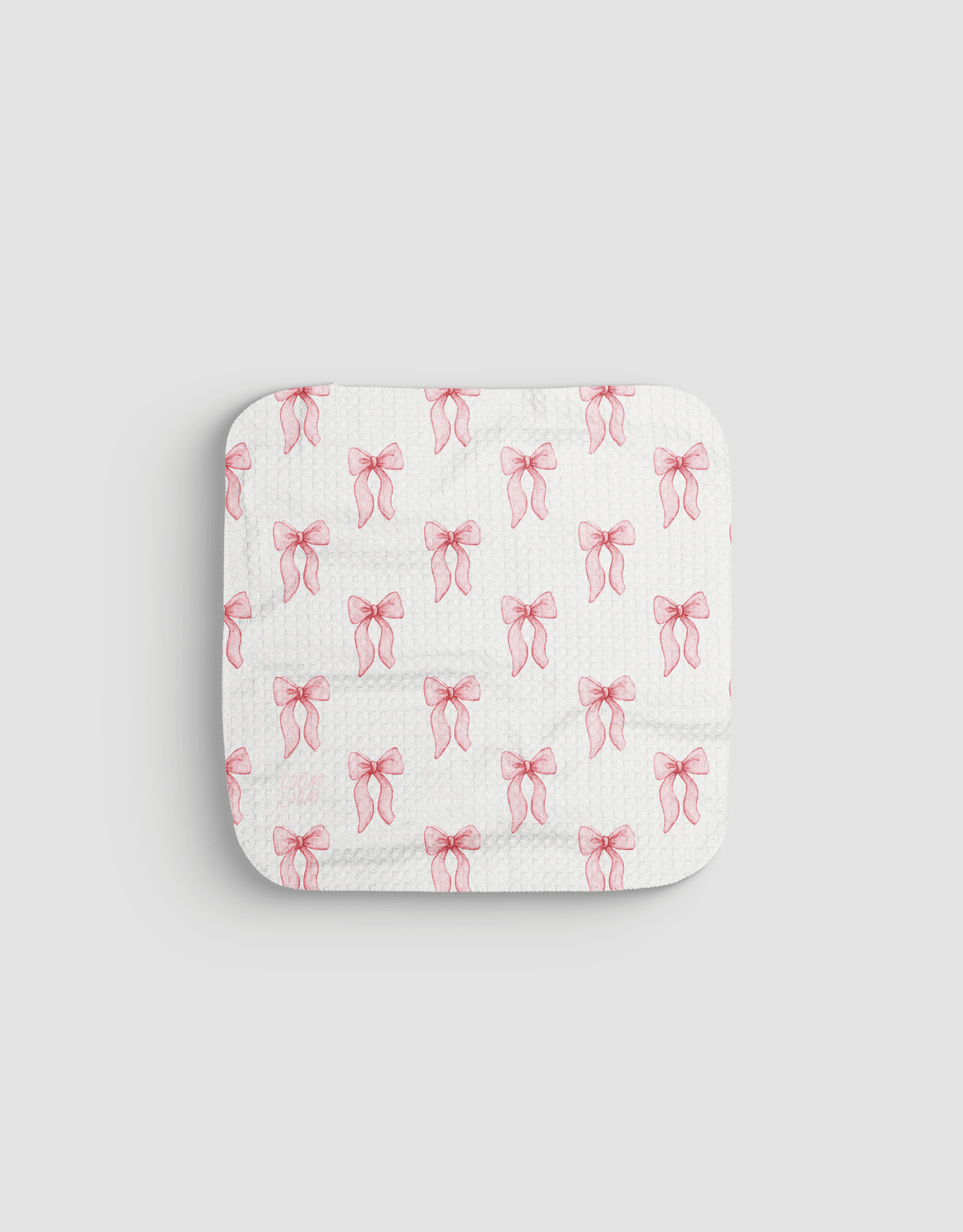 Watercolor Pink Bows Dishcloth - Loom Loom