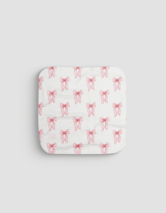 Watercolor Pink Bows Dishcloth - Loom Loom