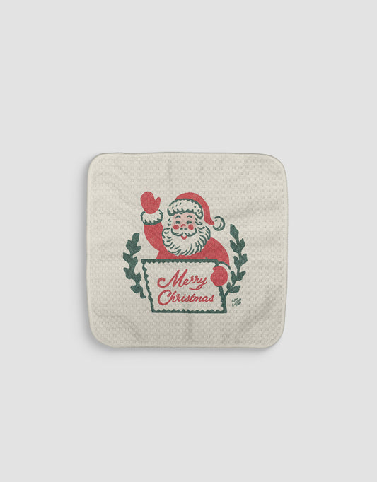 Waving Santa Dishcloth