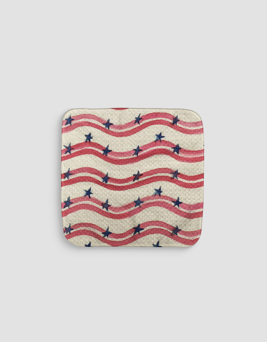 Wavy Patriotic Stripes Dishcloth