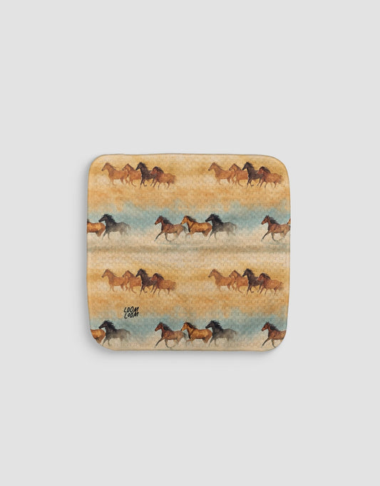 Wild Horses 3 Dishcloth - Loom Loom