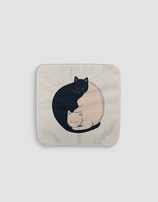Yin Yang Cats Dishcloth